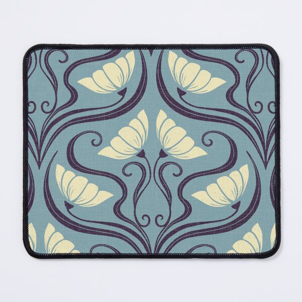 Item preview, Romantic Seamless Pattern Vintage Cream Flowers on Blue designed and sold by chiara-de-david.