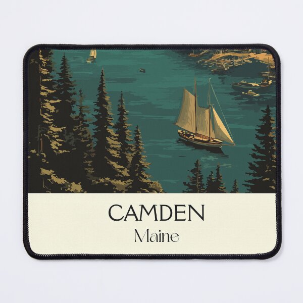 Item preview, Camden Maine Vintage Travel Art | Harbor View from Mount Battie designed and sold by TuncGK.