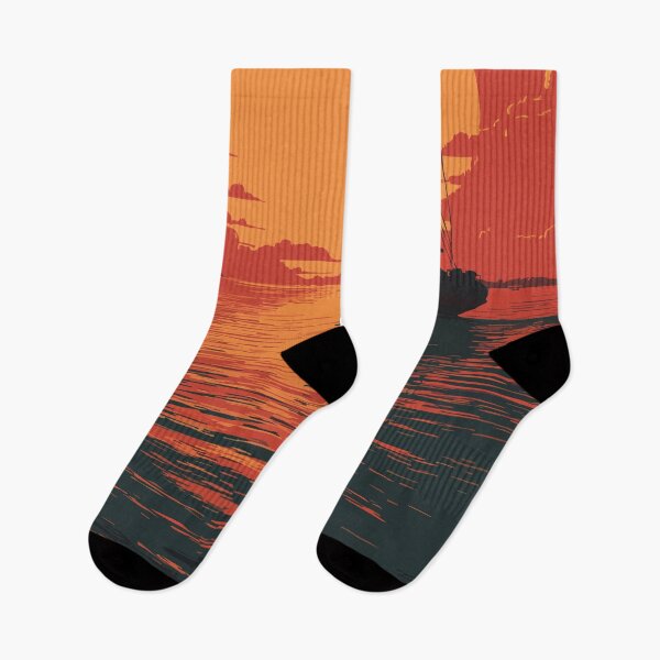 Item preview, Eastport Maine Vintage Travel Art | Downeast Sunrise & Harbor Design designed and sold by TuncGK.