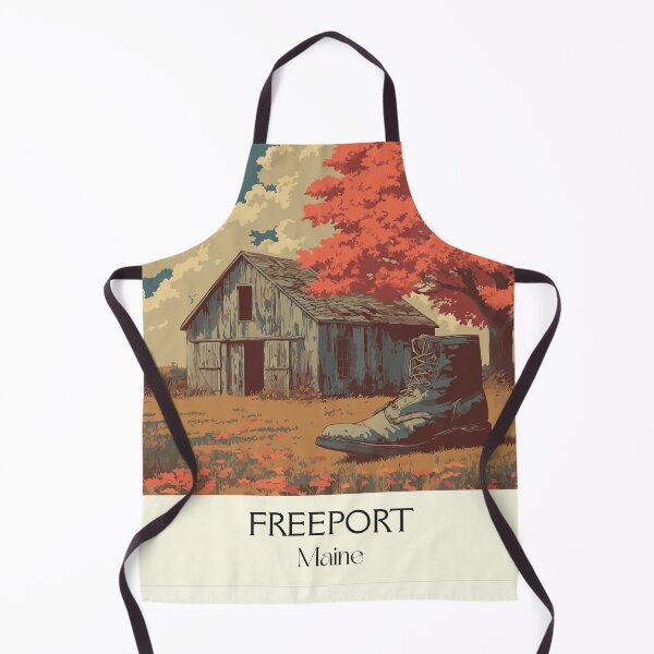 Item preview, Freeport Maine Retro Travel Design | Rustic New England Barn Art designed and sold by TuncGK.