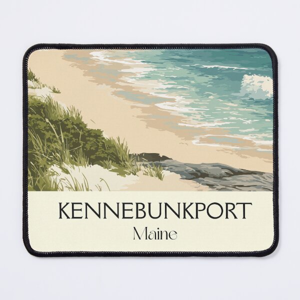Item preview, Kennebunkport Maine Retro Travel Art | Sandy Beach & Coastal Town designed and sold by TuncGK.