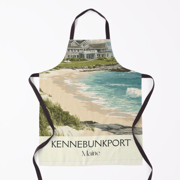 Item preview, Kennebunkport Maine Retro Travel Art | Sandy Beach & Coastal Town designed and sold by TuncGK.