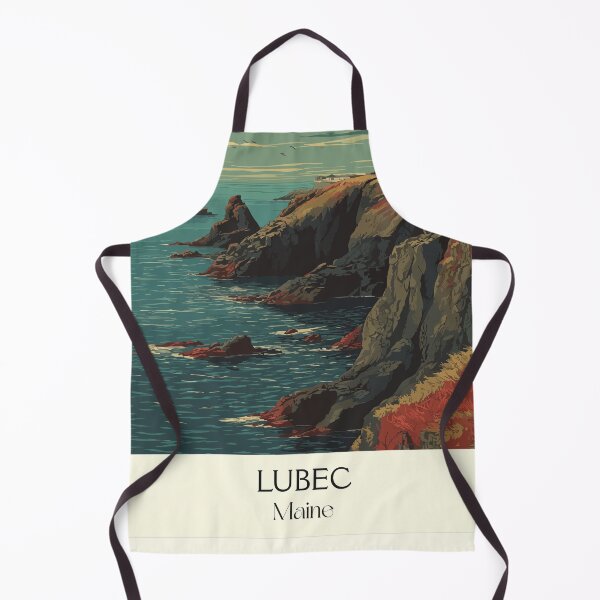 Item preview, Lubec Maine Vintage Travel Art | West Quoddy Head Lighthouse Design designed and sold by TuncGK.