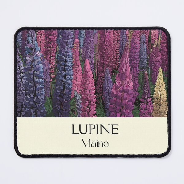 Item preview, Maine Lupine Fields Vintage Travel Art | Iconic Wildflower Illustration designed and sold by TuncGK.