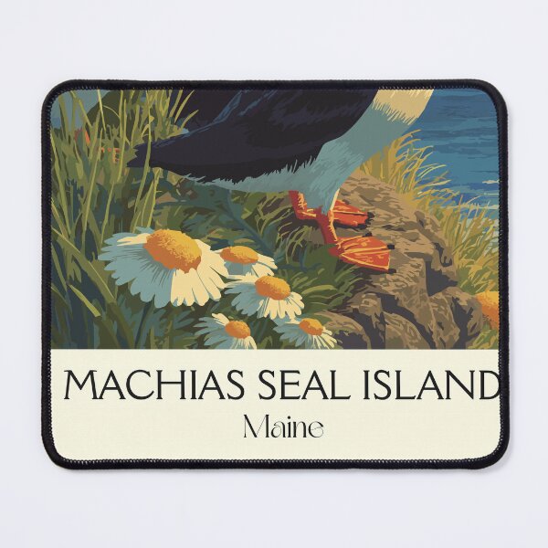 Item preview, Machias Seal Island Maine Retro Art | Atlantic Puffin Illustration designed and sold by TuncGK.