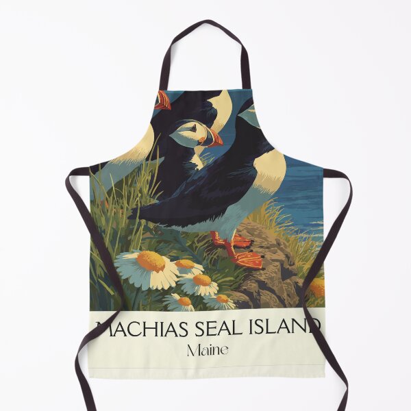 Item preview, Machias Seal Island Maine Retro Art | Atlantic Puffin Illustration designed and sold by TuncGK.