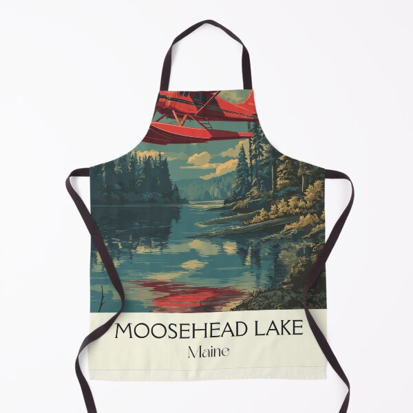 Item preview, Moosehead Lake Maine Retro Travel Art | North Woods Seaplane Illustration designed and sold by TuncGK.