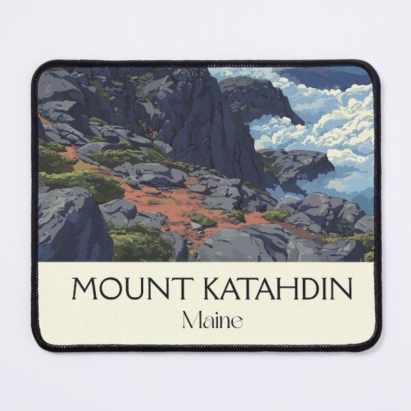 Item preview, Mount Katahdin Maine Vintage Travel Art | Appalachian Trail Terminus designed and sold by TuncGK.