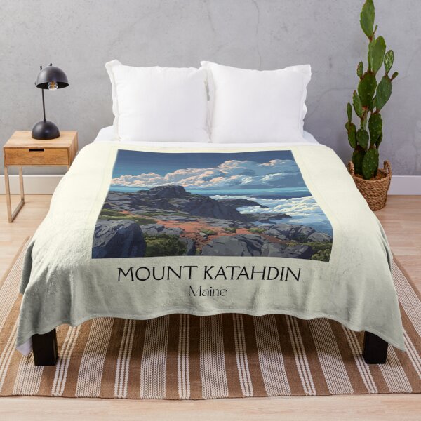 Item preview, Mount Katahdin Maine Vintage Travel Art | Appalachian Trail Terminus designed and sold by TuncGK.