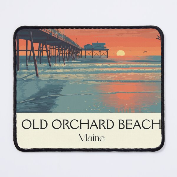 Item preview, Old Orchard Beach Maine Vintage Art | Retro Pier & Sunset Design designed and sold by TuncGK.