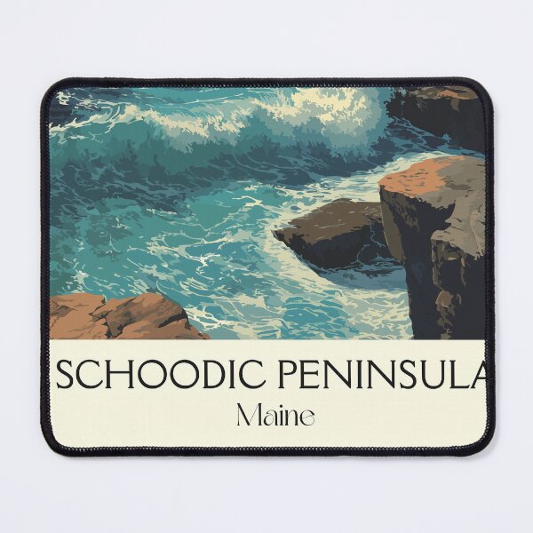 Item preview, Schoodic Peninsula Maine Retro Travel Art | Acadia's Rocky Coast designed and sold by TuncGK.