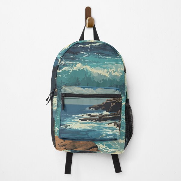 Item preview, Schoodic Peninsula Maine Retro Travel Art | Acadia's Rocky Coast designed and sold by TuncGK.