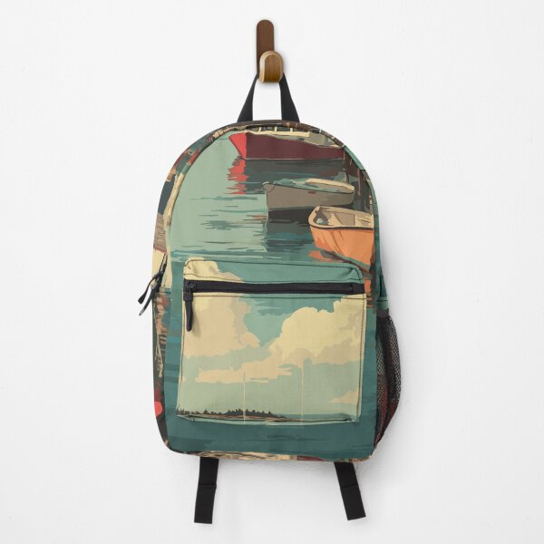 Item preview, Stonington Maine Vintage Travel Art | Downeast Fishing Village Harbor designed and sold by TuncGK.
