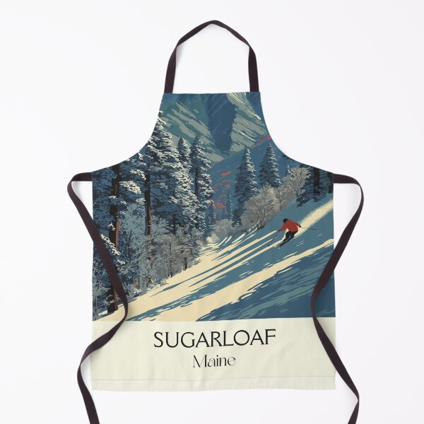 Item preview, Sugarloaf Maine Vintage Travel Art | New England Ski Mountain Design designed and sold by TuncGK.