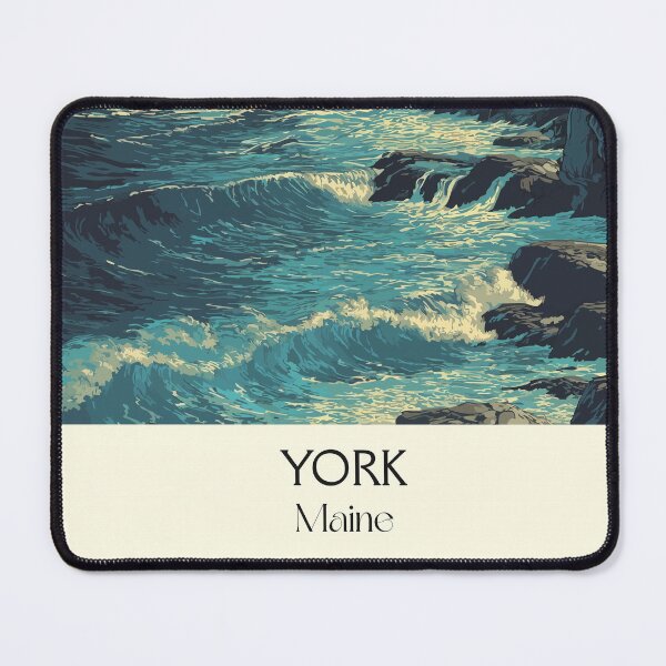 Item preview, York Maine Vintage Travel Art | Nubble Lighthouse Illustration designed and sold by TuncGK.