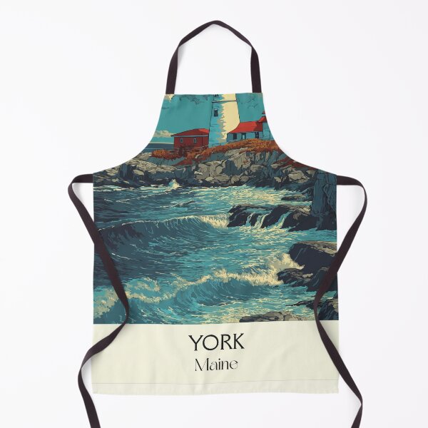 Item preview, York Maine Vintage Travel Art | Nubble Lighthouse Illustration designed and sold by TuncGK.