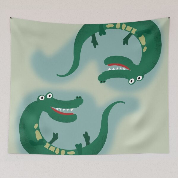Item preview, Cute Silly Crocodile Illustration – Funny Cartoon Animal Art designed and sold by TheMagicDuck.