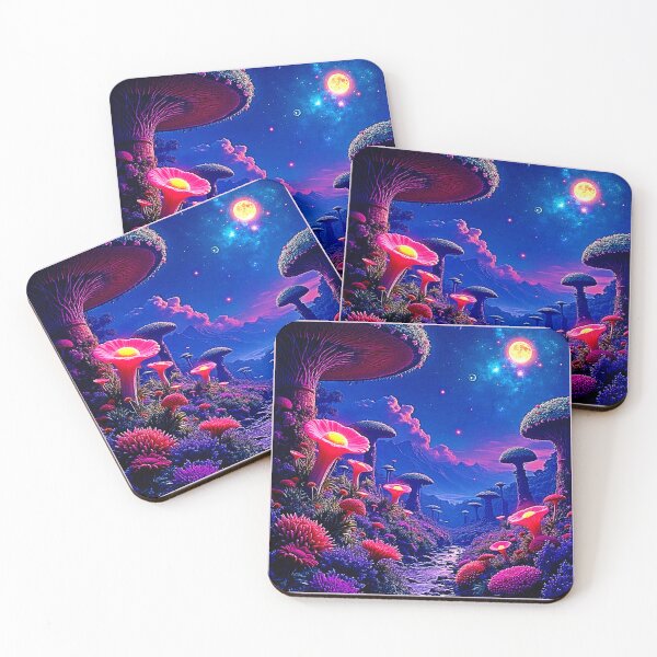 Item preview, Enchanted Mushroom Forest Night Design designed and sold by Health And Fitness Posts e-Store.