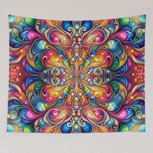 Item preview, Symmetrical Kaleidoscopic Dreamscape: A Symphony of Colours designed and sold by ArtComixHaven.