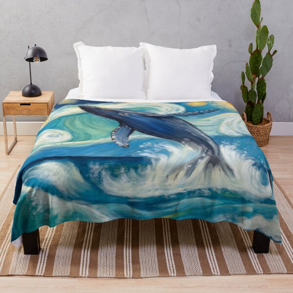 Item preview, Whale jumping, maritime landscape designed and sold by MaryanKa Studio.
