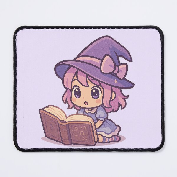Item preview, Chibi Kawaii Witch Reading a Magical Spellbook designed and sold by LuKreate.