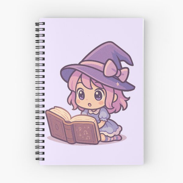 Item preview, Chibi Kawaii Witch Reading a Magical Spellbook designed and sold by LuKreate.