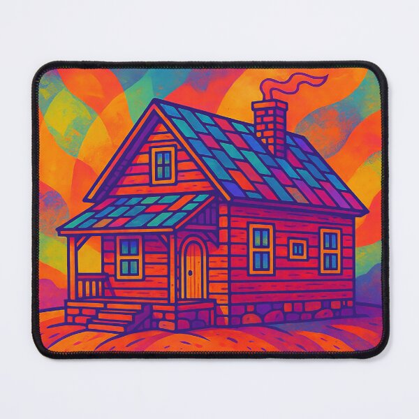 Item preview, Psychedelic Rustic House with Stormy Sky designed and sold by ArtComixHaven.