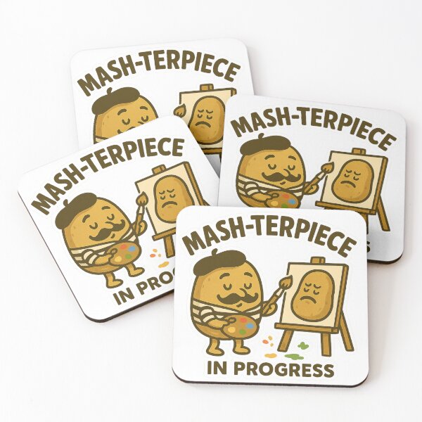 Item preview, Mash-terpiece in Progress – Funny French Potato Artist Cartoon Design designed and sold by Tater Tales.