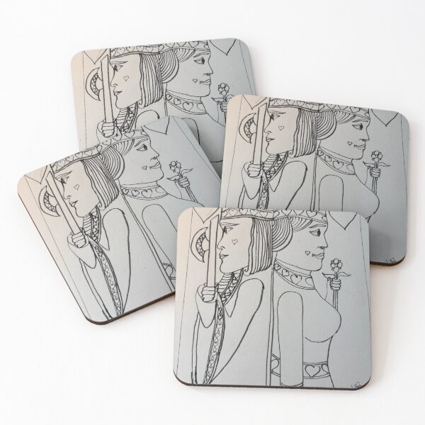 Item preview, Black and white  king and queen of hearts  designed and sold by David Ulm.