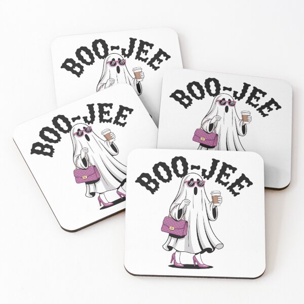 Item preview, Boo-Jee Ghost - wearing high heels and glasses and carrying designer purse and coffee designed and sold by Qtique.