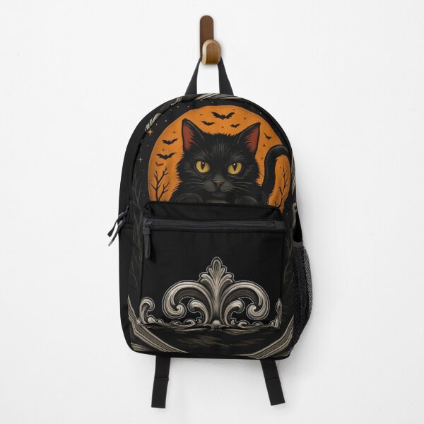 Item preview, Black Cat & Skull in Ornamental Gothic Frame – Halloween Art designed and sold by Adorable Antics .