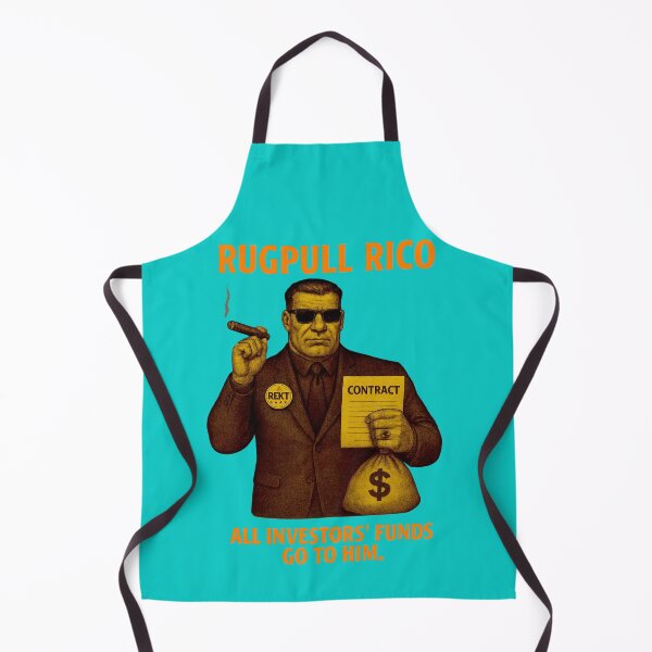 Item preview, "Rugpull Rico – All Investors’ Funds Go to Him" | Crypto Scam Boss Design designed and sold by BitCrop.