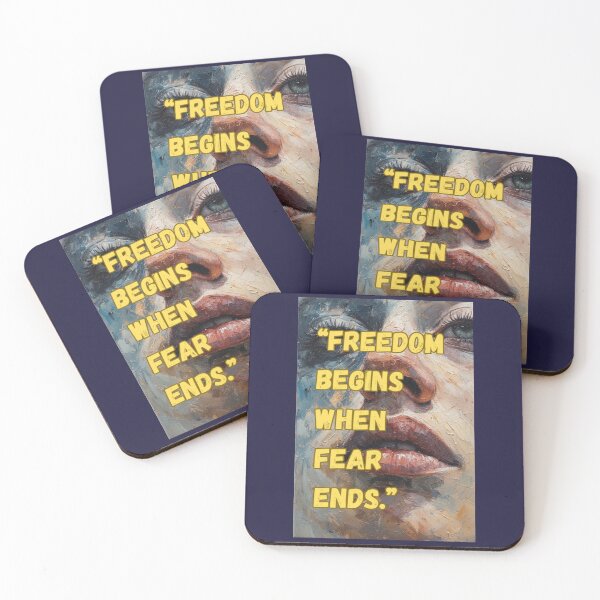 Item preview, Freedom Begins When Fear Ends – Motivational Philosophy Quote designed and sold by Ditstyle.