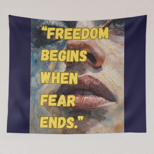 Item preview, Freedom Begins When Fear Ends – Motivational Philosophy Quote designed and sold by Ditstyle.