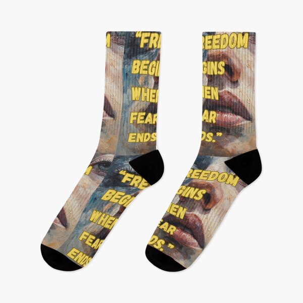 Item preview, Freedom Begins When Fear Ends – Motivational Philosophy Quote designed and sold by Ditstyle.