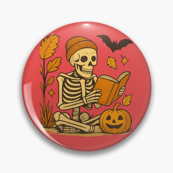 Item preview, Timeless Wisdom – Skeleton Reads in Fall. Savoir Éternel – Lecture d’Outre-Tombe designed and sold by Drawingshirts.