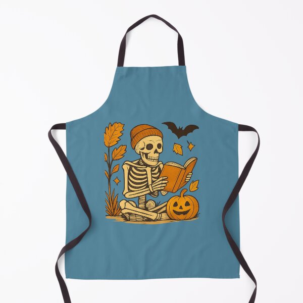 Item preview, Timeless Wisdom – Skeleton Reads in Fall. Savoir Éternel – Lecture d’Outre-Tombe designed and sold by Drawingshirts.
