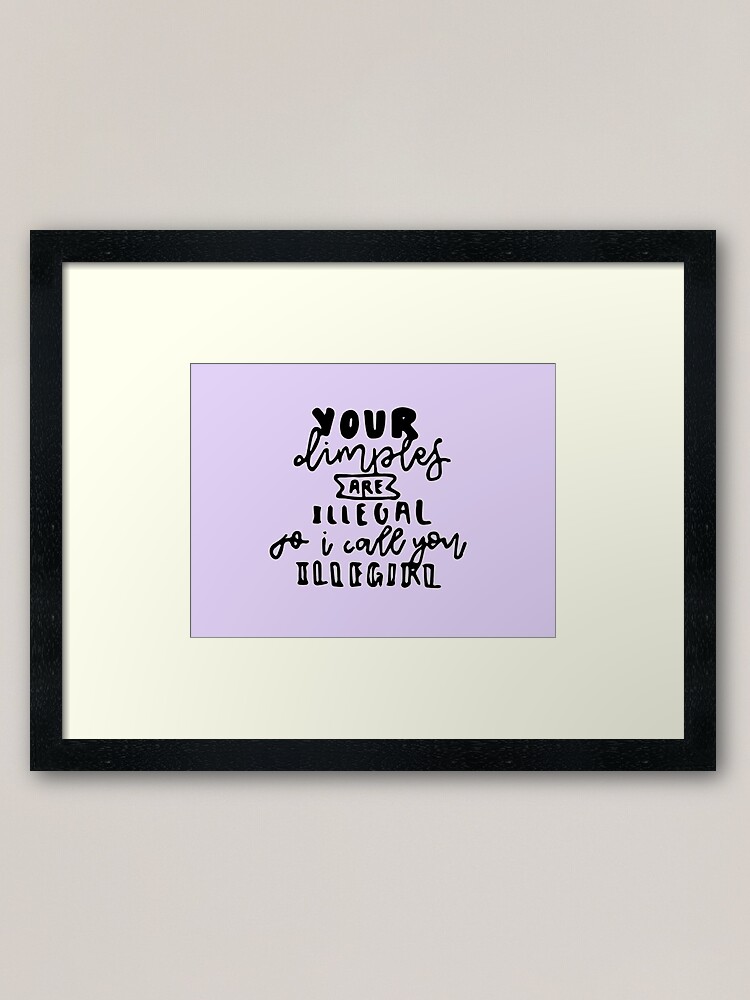 "BTS Dimple/Illegal lyrics" Framed Art Print by milktae