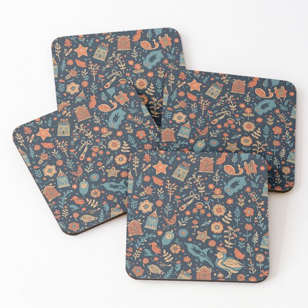 Item preview, Whimsical Folk Art Pattern – Birds, Flowers and Nature Design designed and sold by 9morethan9®.