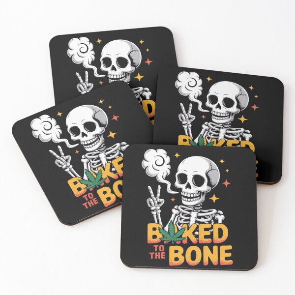 Item preview, Baked to the Bone Weed Skeleton Design – Funny Stoner Cannabis Art with Retro Style designed and sold by Bored Duck.