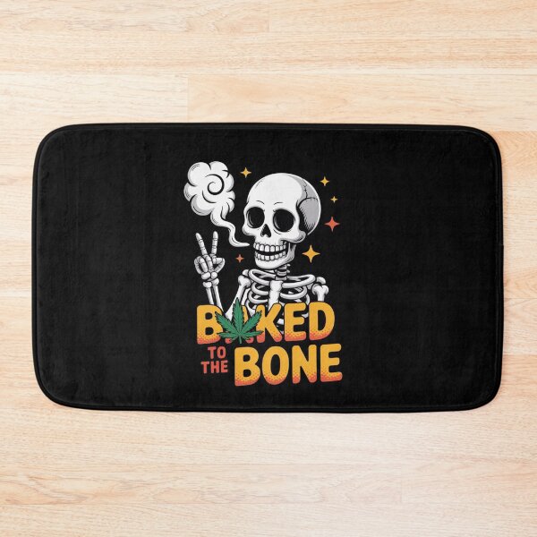 Item preview, Baked to the Bone Weed Skeleton Design – Funny Stoner Cannabis Art with Retro Style designed and sold by Bored Duck.