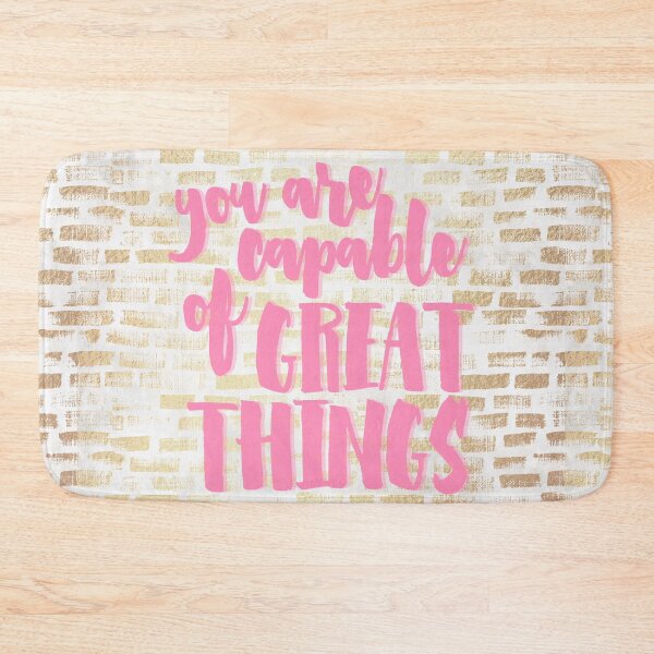 Item preview, You Are Capable of Great Things – Pink and Gold Motivational Quote Poster designed and sold by mcuj-art.