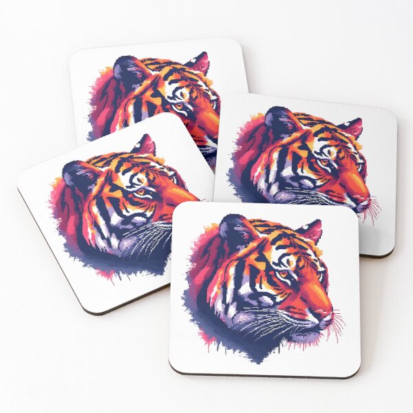 Item preview, Pixel Tiger Head designed and sold by Glitch Beast Pixel Art.