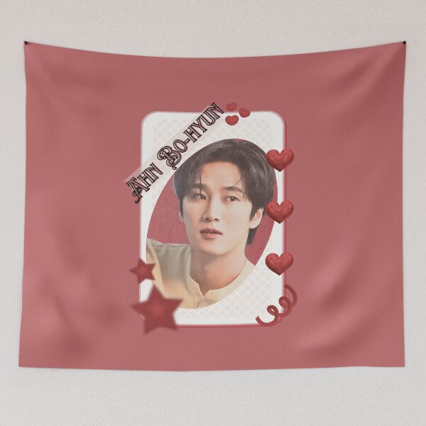 Item preview, Ahn Bo-hyun (안보현)  Kpop Solo Artist Card Red Aesthetic Collage Design designed and sold by AJUNICE STUDIO.