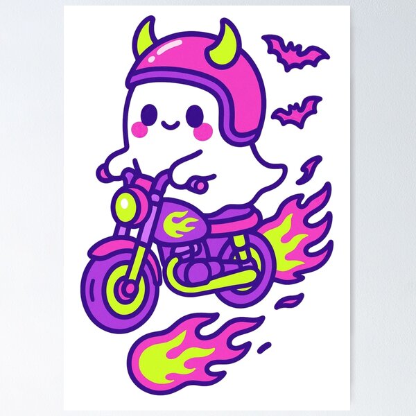 Artikelvorschau, Kawaii Ghost Biker entworfen und verkauft von Drip stamp.