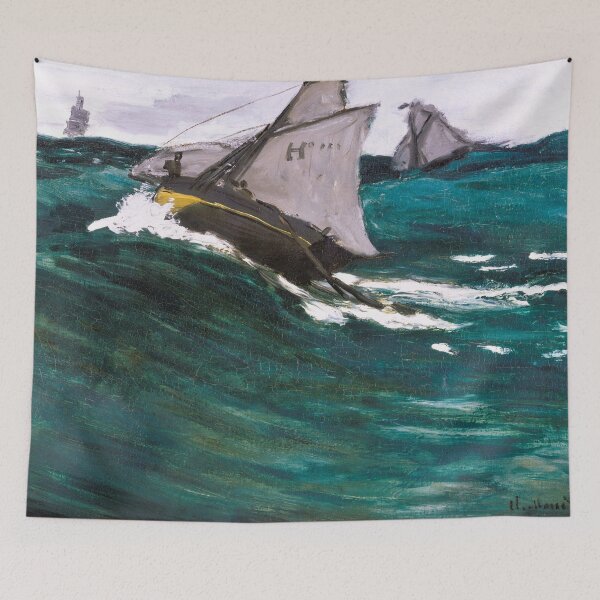 Item preview, The Green Wave 1866 nautical maritime sailboat seascape painting print by Claude Monet designed and sold by Jéanpaul  Ferro.