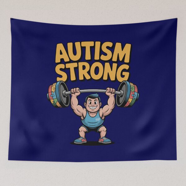 Item preview, Autism Strong – Puzzle Barbell Design designed and sold by GENX-AUTISM-DAD.