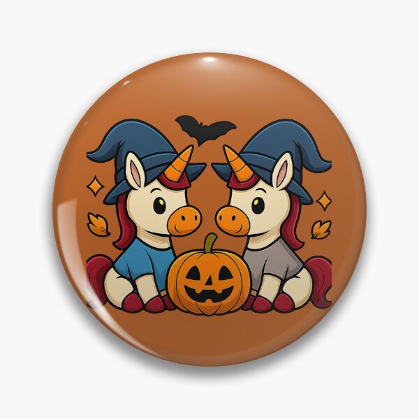 Item preview, Twin Unicorns – Cute & Cozy Halloween. Licornes Jumelles – Halloween Doux et Stylé designed and sold by Drawingshirts.