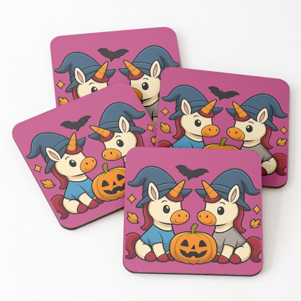 Item preview, Twin Unicorns – Cute & Cozy Halloween. Licornes Jumelles – Halloween Doux et Stylé designed and sold by Drawingshirts.