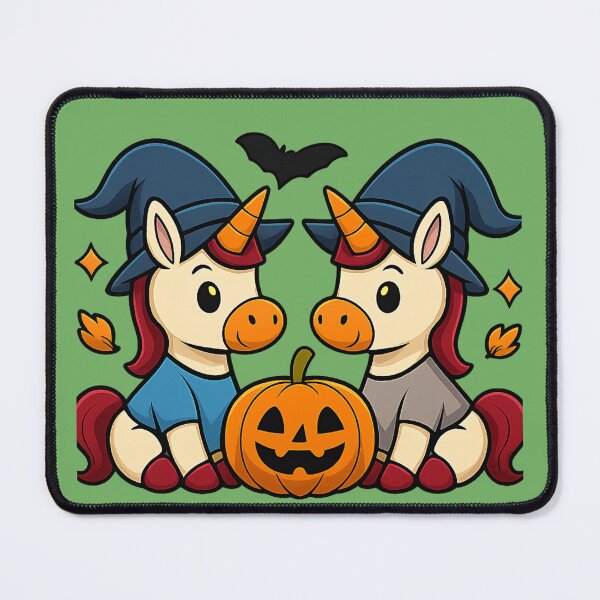 Item preview, Twin Unicorns – Cute & Cozy Halloween. Licornes Jumelles – Halloween Doux et Stylé designed and sold by Drawingshirts.